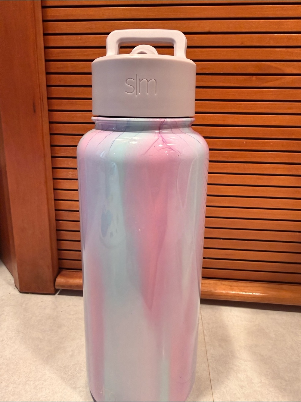 Simple Modern Pastel Marble Stainless Water Bottle - Pink/Blue